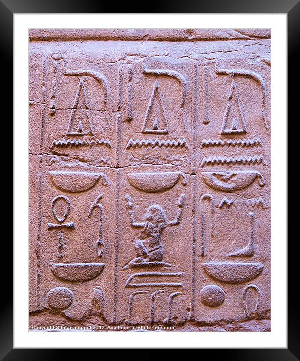 Luxor temple carving 4 Framed Mounted Print by Brian  Raggatt
