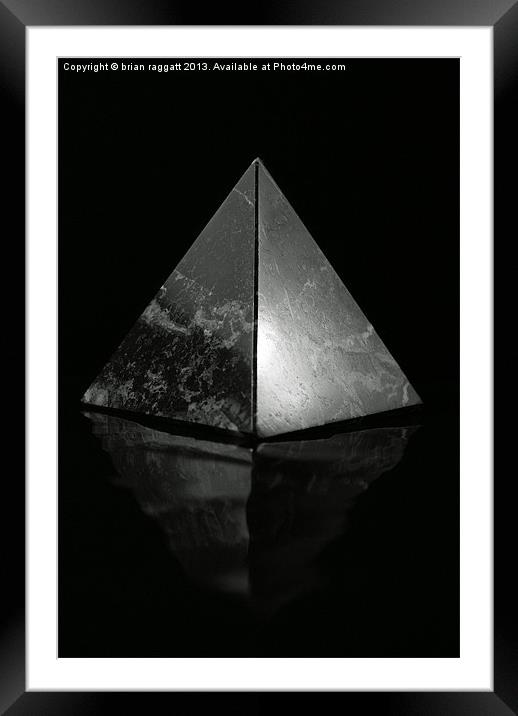 Pyramid on Black Background Framed Mounted Print by Brian  Raggatt