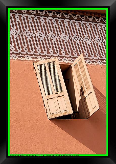 Window to Marrakesh Framed Print by Brian  Raggatt