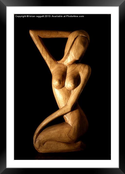 African Carved Nude Female Framed Mounted Print by Brian  Raggatt