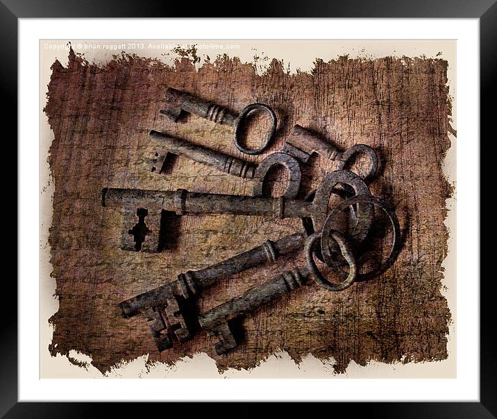 Antique keys Framed Mounted Print by Brian  Raggatt