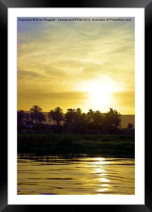 Sunset on the Nile 2 Framed Mounted Print by Brian  Raggatt