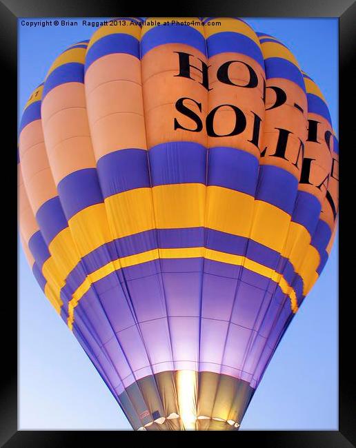 Flaming Hot Air Balloon Framed Print by Brian  Raggatt