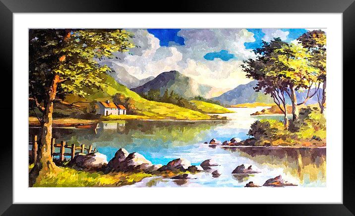 County Connemara Lake Landscape Framed Mounted Print by Brian  Raggatt