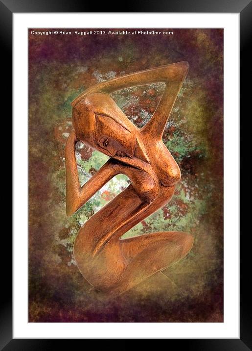 Carved African  Nude Female Framed Mounted Print by Brian  Raggatt