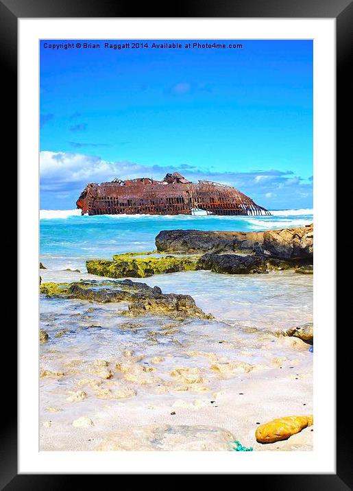 Santa Maria Wreck Cape Verde Framed Mounted Print by Brian  Raggatt