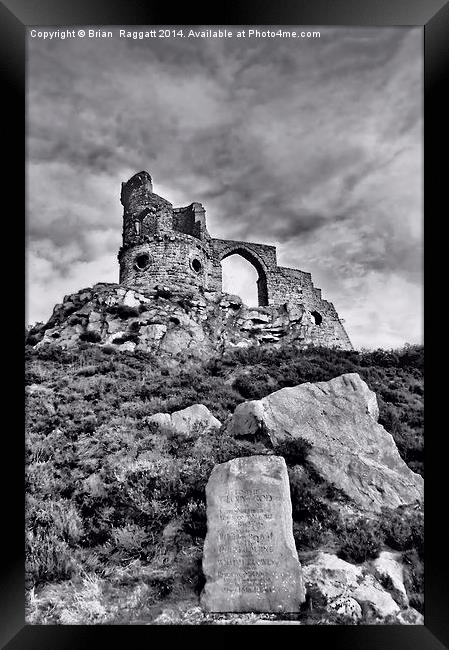 Mowcop Folly BW Framed Print by Brian  Raggatt