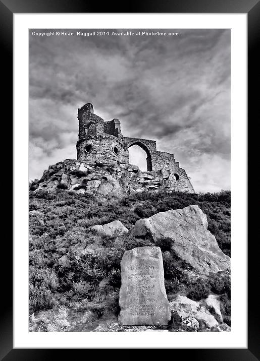 Mowcop Folly BW Framed Mounted Print by Brian  Raggatt