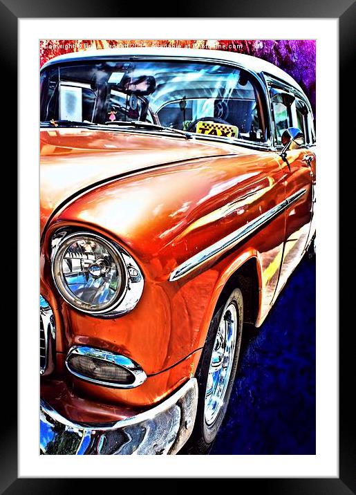  Cuba Taxi Framed Mounted Print by Brian  Raggatt
