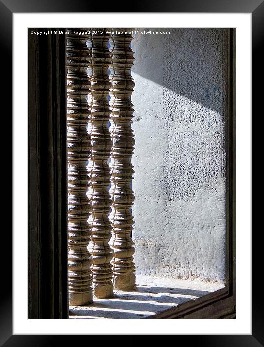  Window Detail Angkor Temple Cambodia Framed Mounted Print by Brian  Raggatt