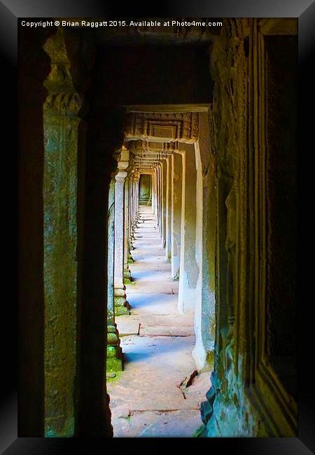  Corridor Angkor Wat Framed Print by Brian  Raggatt