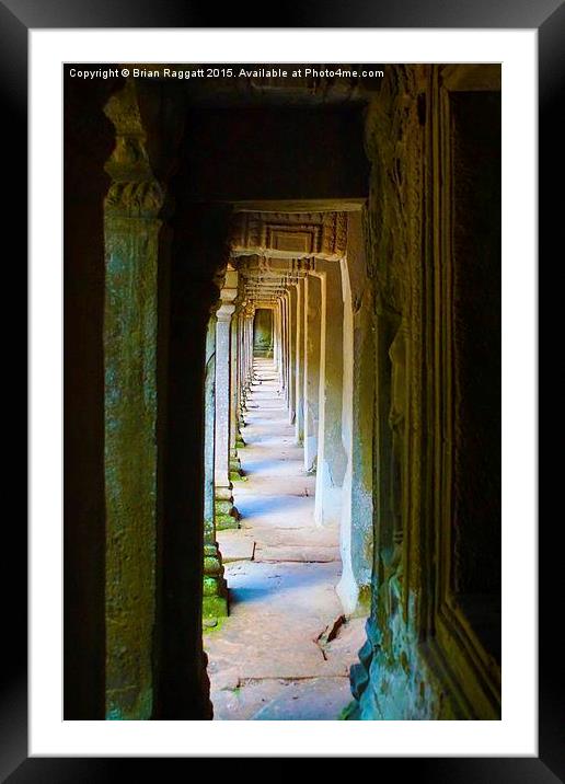  Corridor Angkor Wat Framed Mounted Print by Brian  Raggatt