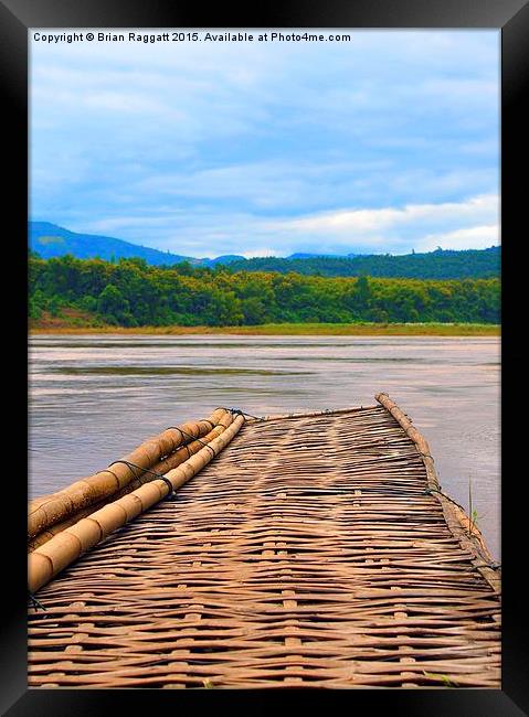  Floating Bamboo jetty Mekong River Framed Print by Brian  Raggatt
