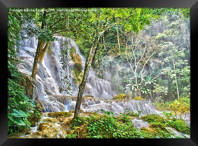  Kuang Sii Waterfalls Laos Framed Print by Brian  Raggatt