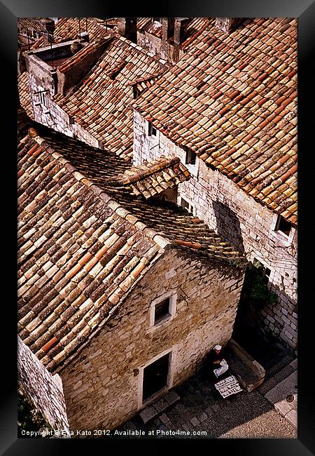 Dubrovnik Rooftops Framed Print by Eva Kato