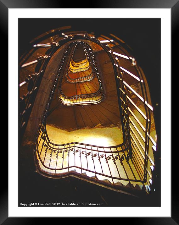 Spiral Stairwell Framed Mounted Print by Eva Kato