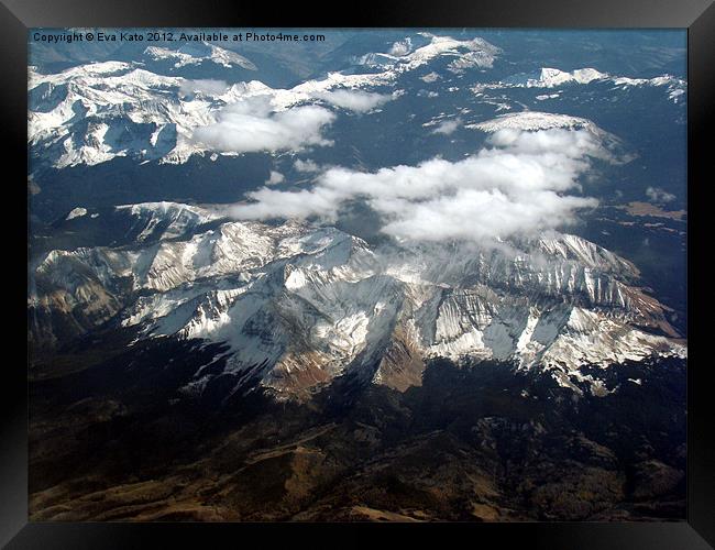 Mountains from Plane Framed Print by Eva Kato