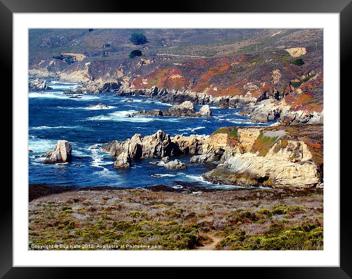 Rugged California Shoreline Framed Mounted Print by Eva Kato