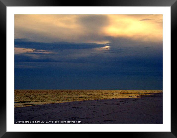 Golden Waves Framed Mounted Print by Eva Kato