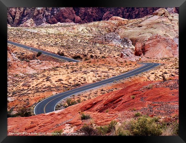 Road Through Valley of Fire Framed Print by Eva Kato