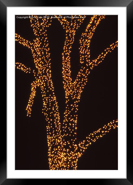 Glitter Tree Framed Mounted Print by Eva Kato