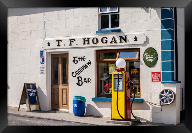 Old style shop Bar and Petrol station, Grange, Tipperary, Ireland Framed Print by Phil Crean