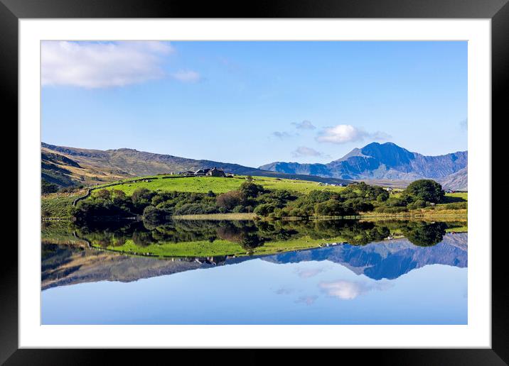 Llynau Mymbyr lake Snowdonia Wales Framed Mounted Print by Phil Crean