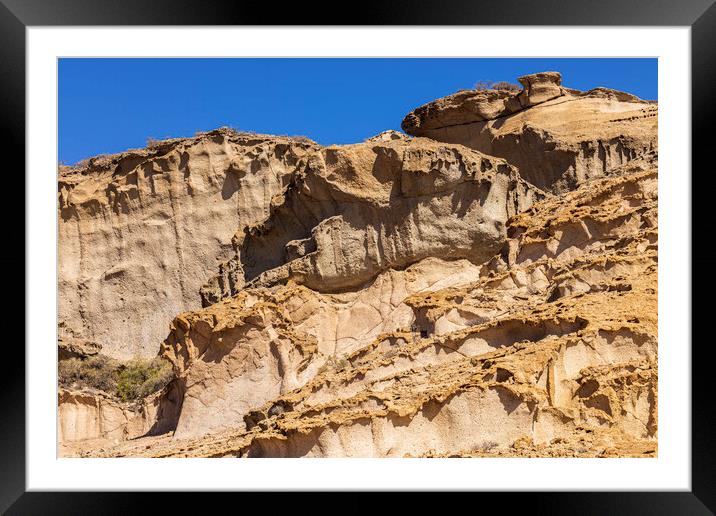 Wind eroded volcanic landscape Tenerife Framed Mounted Print by Phil Crean