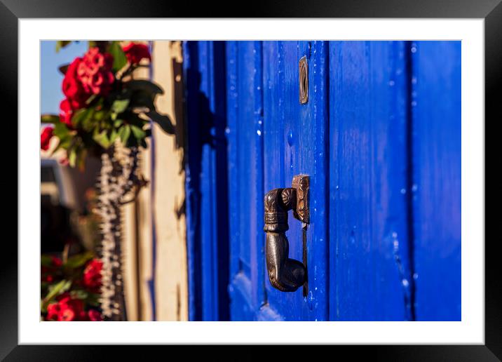 Blue door and knocker Tenerife Framed Mounted Print by Phil Crean