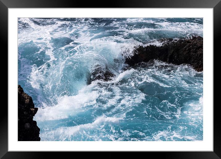 Abstract seascape swirling seas Tenerife Framed Mounted Print by Phil Crean