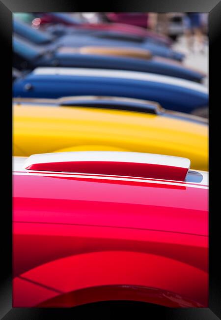 Abstract colourful car bonnets Framed Print by Phil Crean