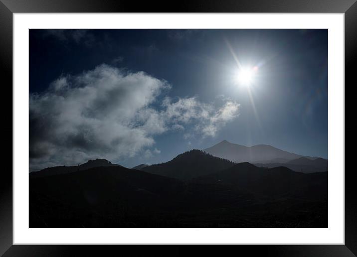 Sunburst over Teide Tenerife Framed Mounted Print by Phil Crean