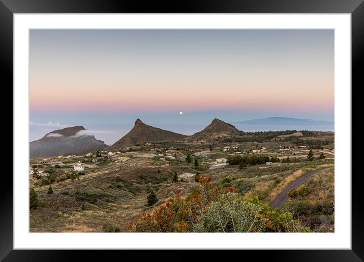 Full moon Tenerife dawn Framed Mounted Print by Phil Crean