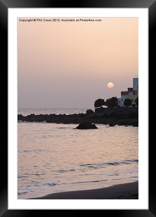 Red sun going down, Valle Gran Rey, La Gomera Framed Mounted Print by Phil Crean