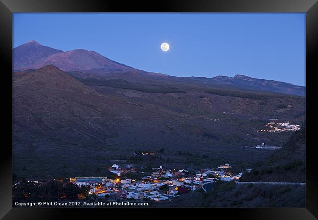 Moonrise over Santiago del Teide, Tenerife Framed Print by Phil Crean
