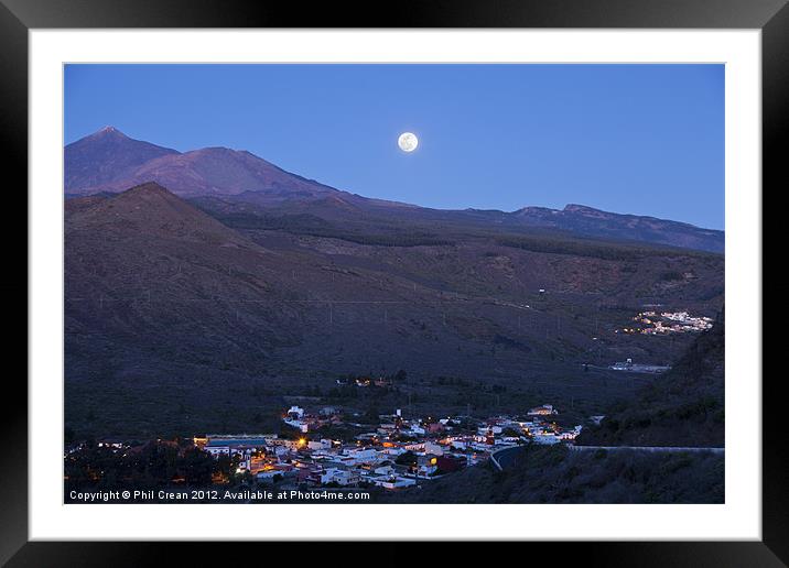 Moonrise over Santiago del Teide, Tenerife Framed Mounted Print by Phil Crean