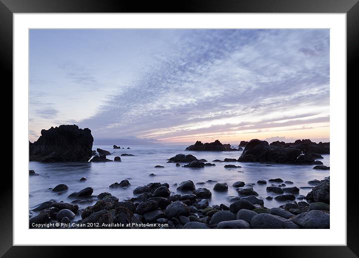 Rocky coast at twilight, Tenerife Framed Mounted Print by Phil Crean