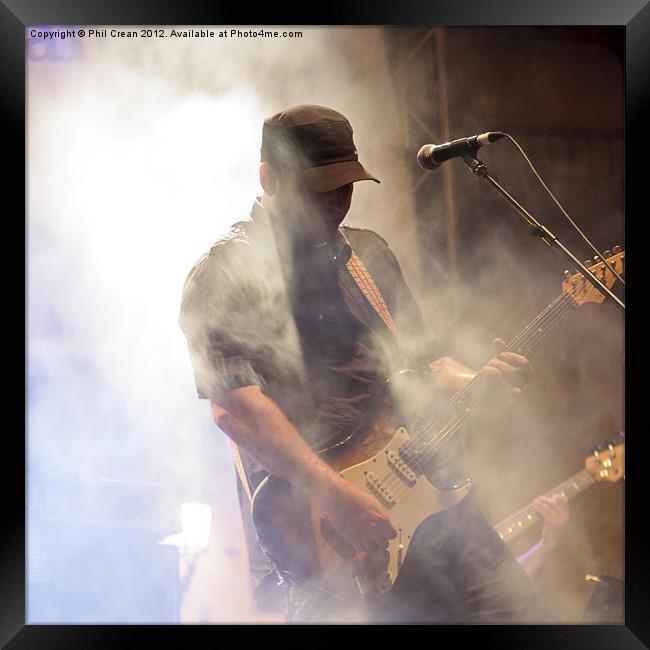 Lightnin Blues band guitarist  Framed Print by Phil Crean