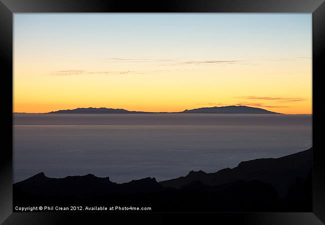 La Palma yellow twilight Framed Print by Phil Crean