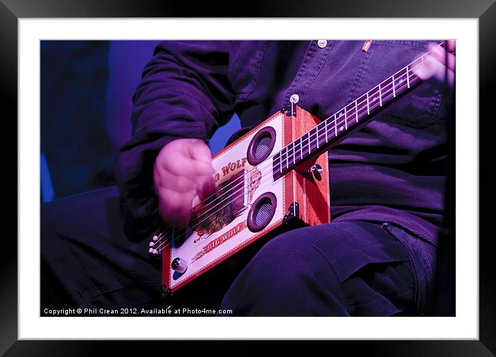 Cigar box guitar blues player Framed Mounted Print by Phil Crean