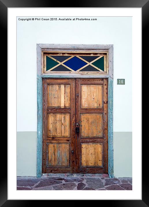  Old Spanish door, Tenerife Framed Mounted Print by Phil Crean