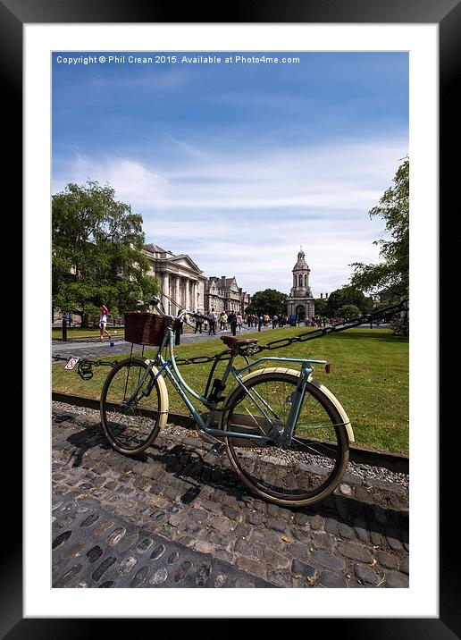  Student bicycle, Trinity College, Dublin Framed Mounted Print by Phil Crean