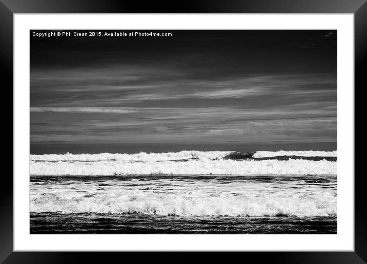 Seascape 90 mile beach, New Zealand Framed Mounted Print by Phil Crean