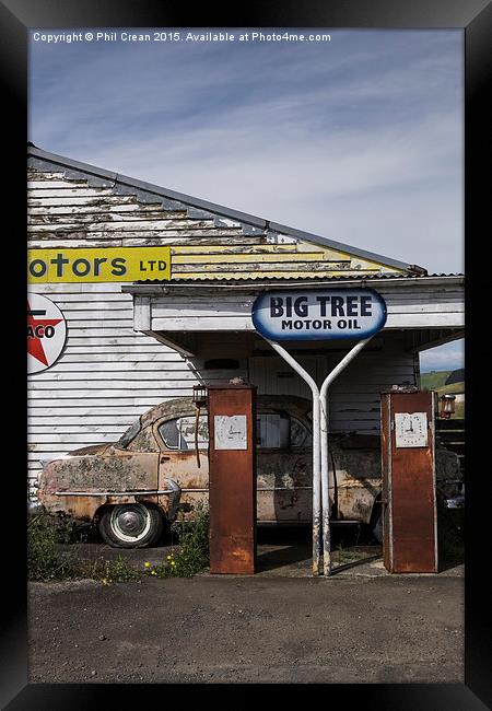  Abandoned petrol station, New Zealand Framed Print by Phil Crean