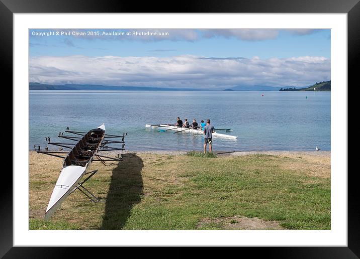  Rowing team Framed Mounted Print by Phil Crean