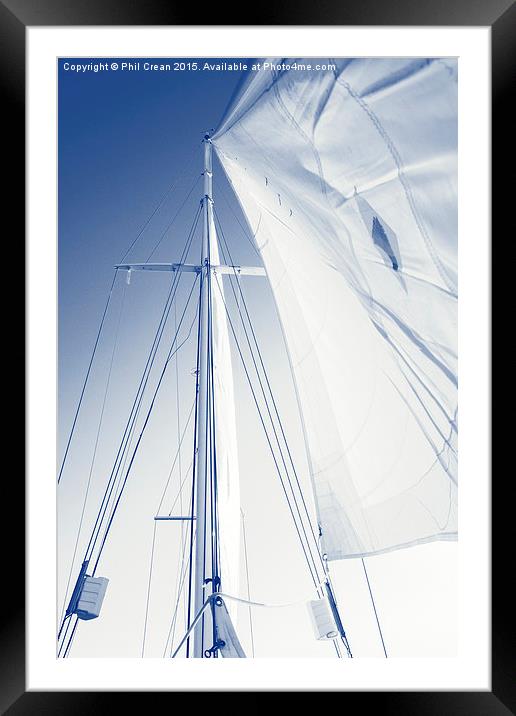 Sails and mast, yacht Framed Mounted Print by Phil Crean