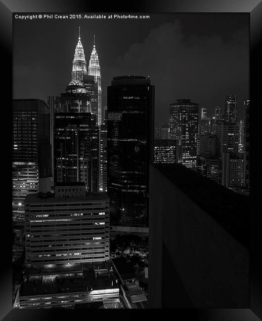  Kuala Lumpur at night cityscape Framed Print by Phil Crean