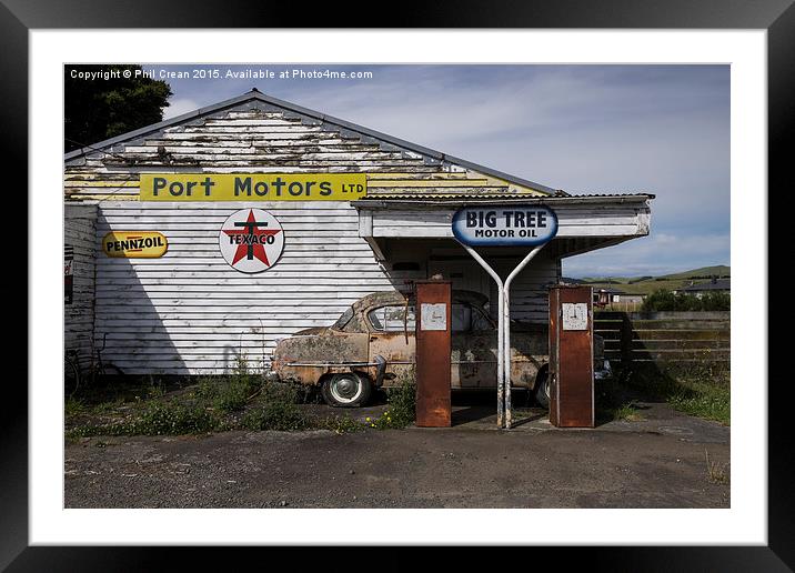  Disused petrol station 2 New Zealand Framed Mounted Print by Phil Crean