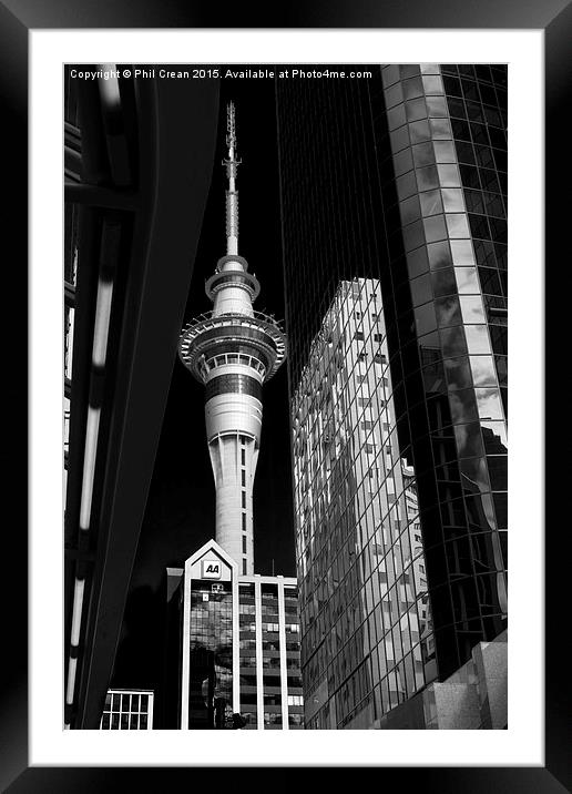 Auckland sky tower New Zealand Framed Mounted Print by Phil Crean