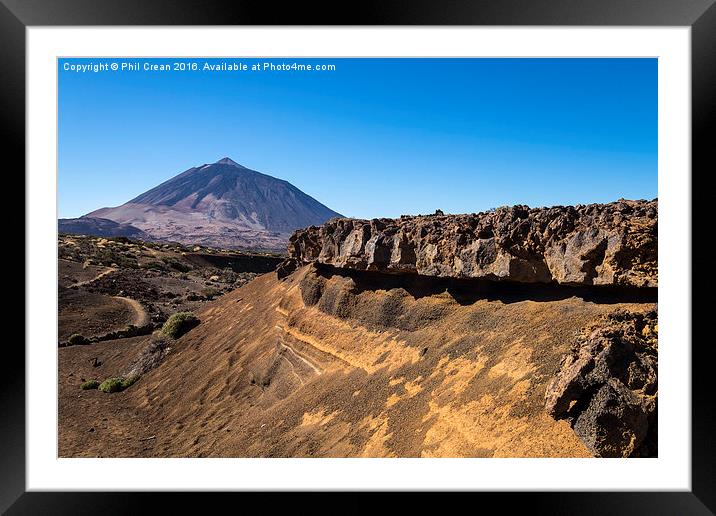  Volcanic landscape, Teide, Tenerife. Framed Mounted Print by Phil Crean